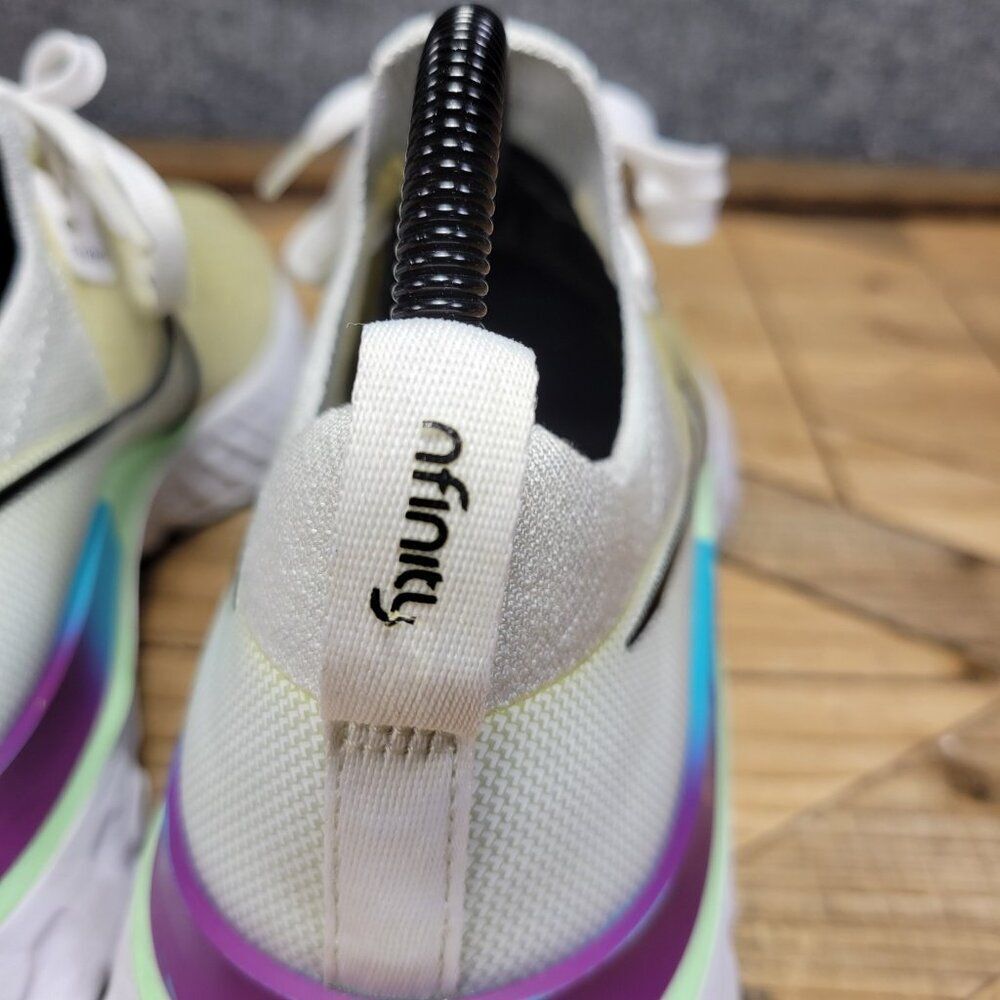 Nike React Infinity Run Flyknit‎ Mens Shoes 8 White Black Green Knit Sneakers - Picture 7 of 12